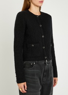 Rabanne Wool and Cashmere-blend Cardigan Black