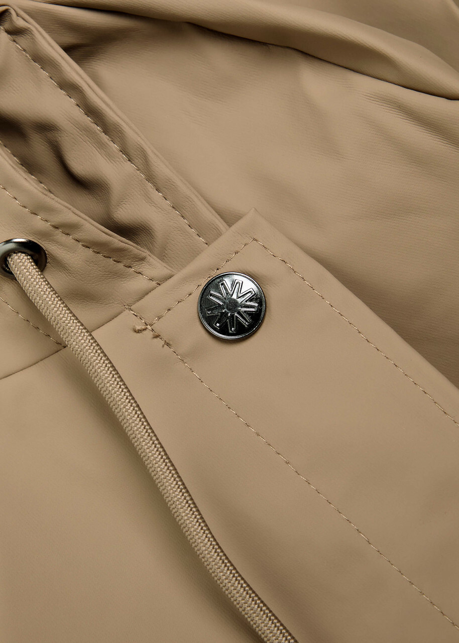 Rains Hooded Coated Shell Jacket Beige
