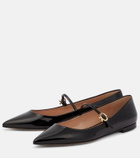Gianvito Rossi Ribbon patent leather ballet flats