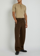 Lemaire Ribbed Cotton-blend Henley T-shirt Sage