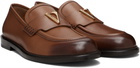 Versace Black 'V' Leather Loafers