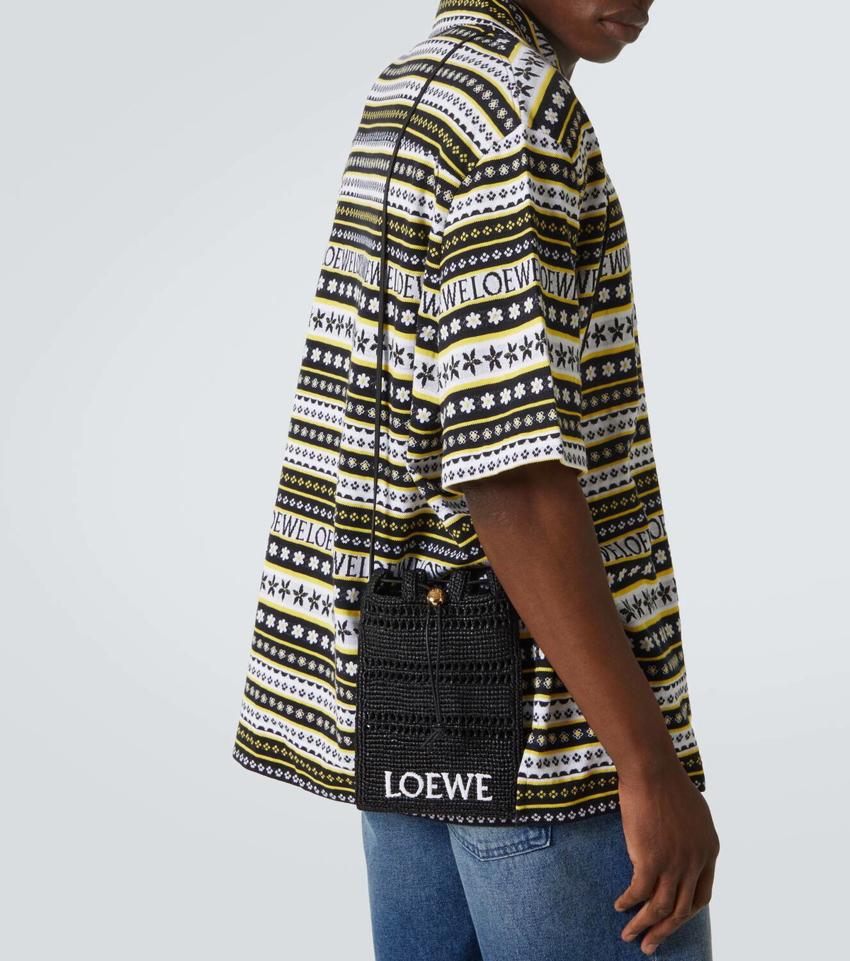Loewe Paula's Ibiza logo raffia crossbody bag Loewe