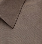 Ermenegildo Zegna - City Slim-Fit Silk and Cotton-Blend Shirt - Brown
