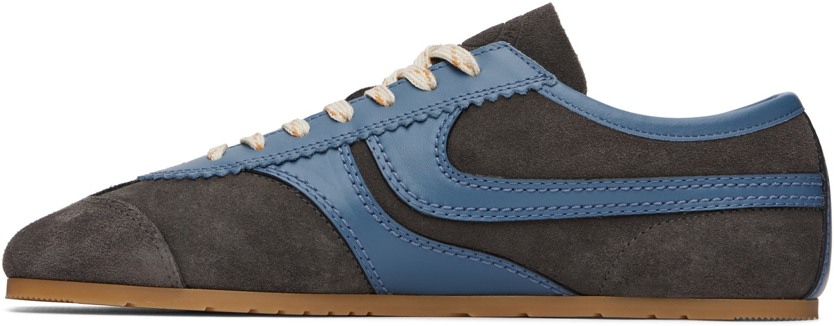 Dries Van Noten Blue & Gray Suede Sneakers