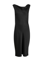 Norma Kamali Draped Satin Midi Dress Black