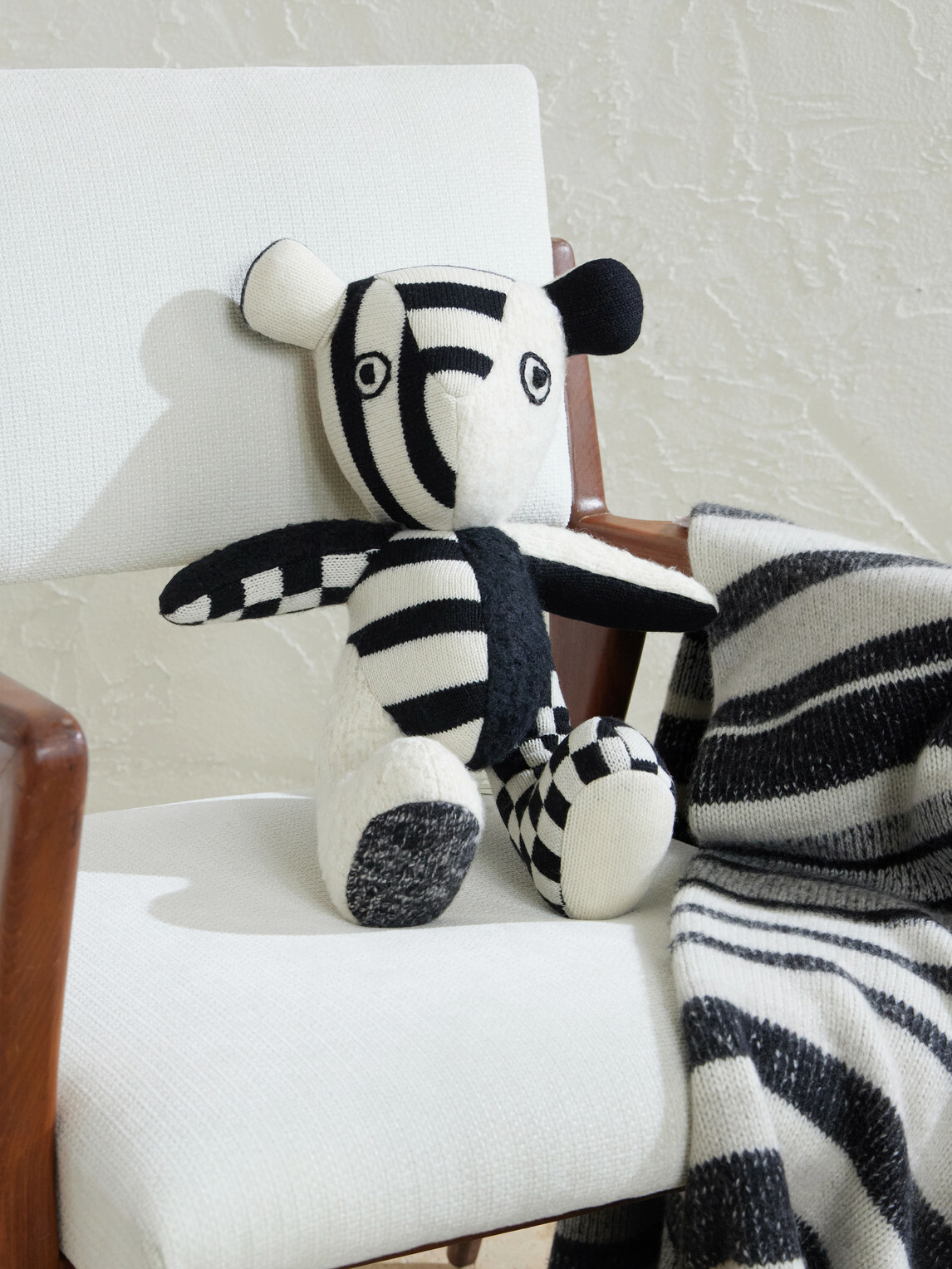 The Elder Statesman - Elder Striped Cashmere Teddy Bear