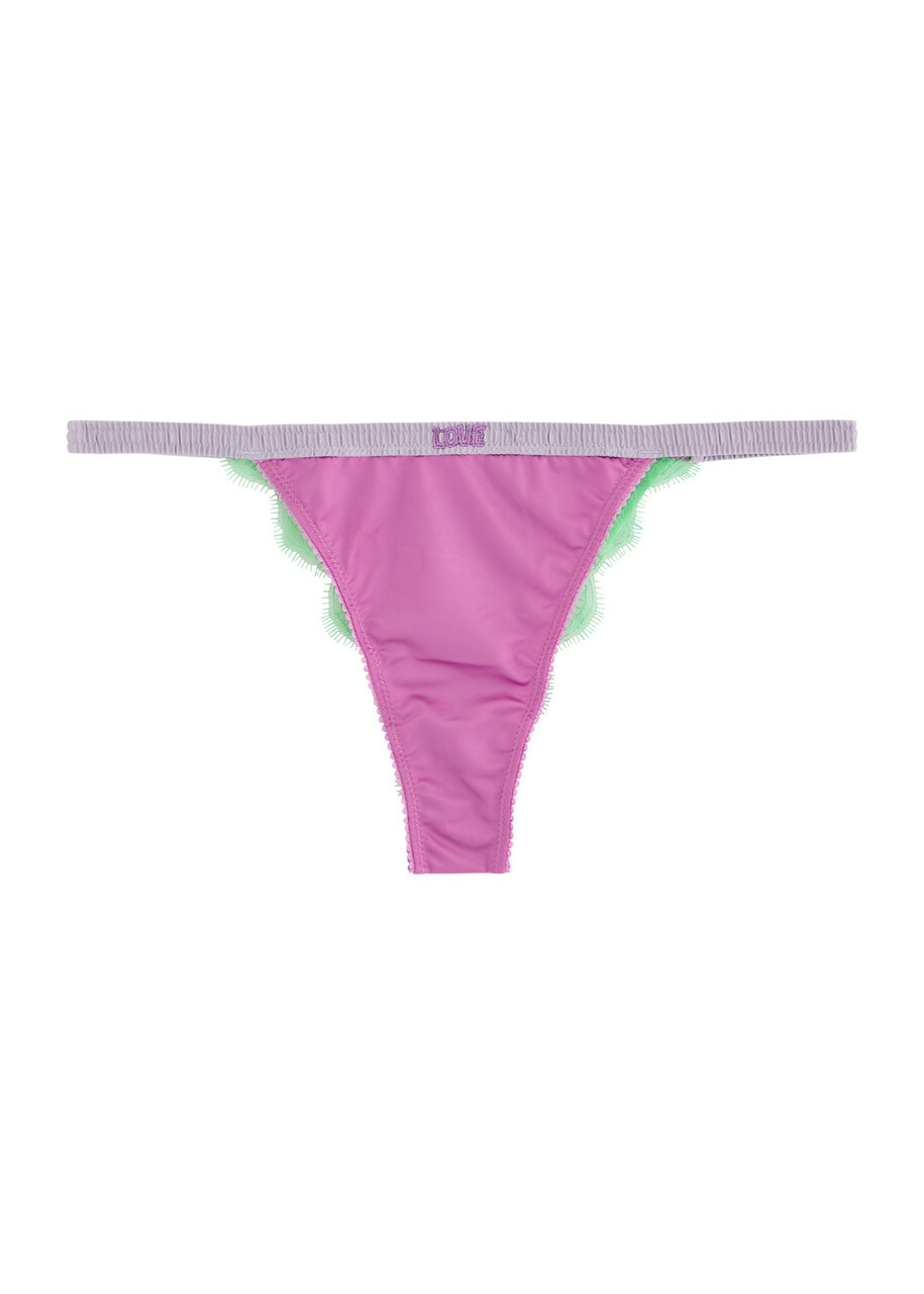 Love Stories Charlotte Stretch-satin and Lace Briefs Purple