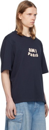 AMI Paris Navy Cotton 'Ami Paris' Patch T-shirt