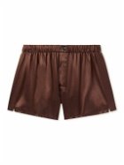 Rubinacci - Silk-Satin Boxer Shorts - Brown