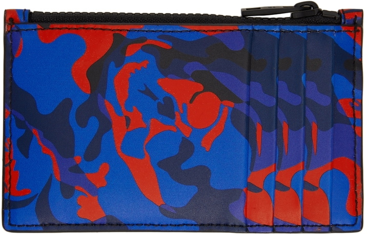 Photo: Alexander McQueen Blue & Red Skull Camo Card Holder