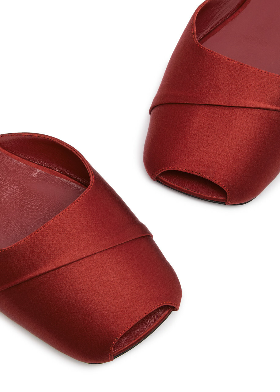The Row Milla Satin Flat Mules Red The Row
