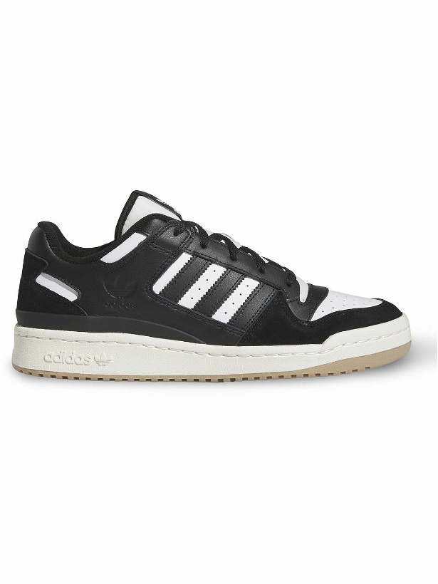 Photo: adidas Originals - Forum Low Suede-Trimmed Leather Sneakers - Black