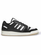 adidas Originals - Forum Low Suede-Trimmed Leather Sneakers - Black