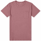 Officine Generale Men's Officine Générale Pocket T-Shirt in Plum Wine
