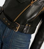 Balmain Cropped leather biker jacket