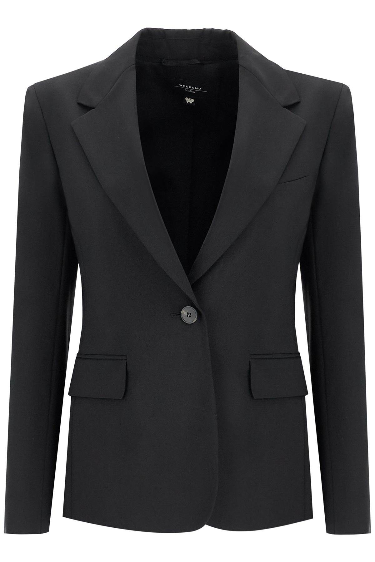 Max Mara ラムレザー ジップジャケット 黒 42 美シルエット シングル WEEKEND MAX MARA single-breasted lamine Black Weekend Max Mara