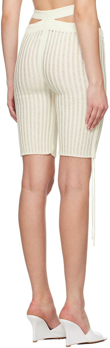 ANDREĀDAMO Off-White Floating Rib Shorts