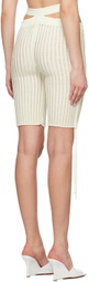 ANDREĀDAMO Off-White Floating Rib Shorts