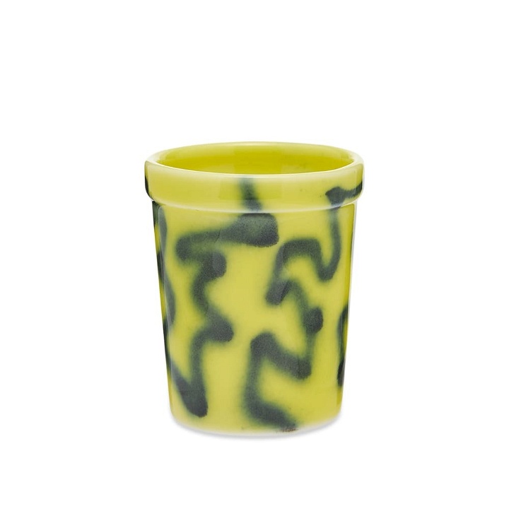 Photo: Frizbee Ceramics Men's Small Play Espresso Cup in Yellow Pizza