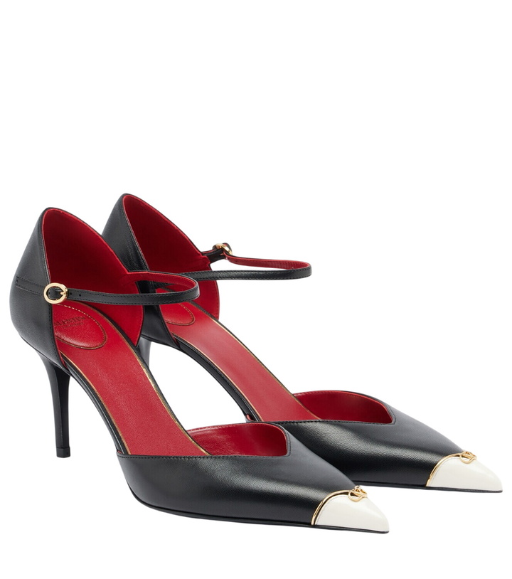 Photo: Valentino Garavani D'Orsay Heartip leather pumps