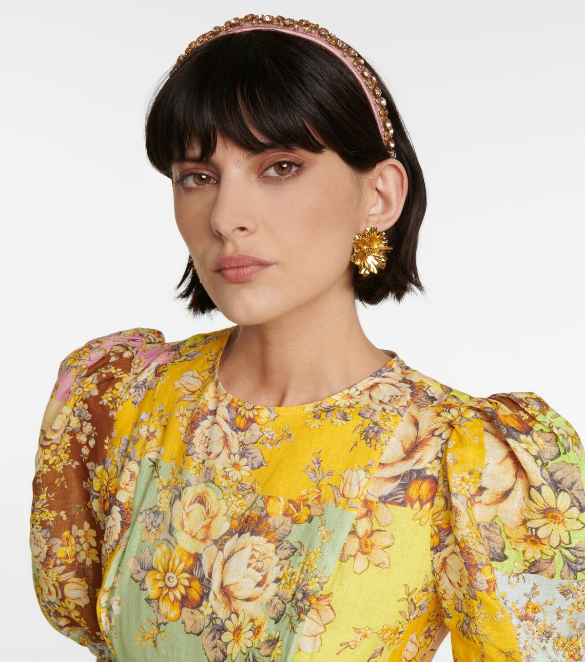 Jennifer Behr Gold Embellished Headband Parker Headband -- Cream Gold – Jennifer Behr LLC main image 2