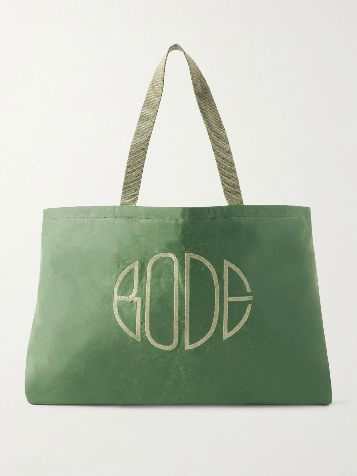 BODE - Logo-Embroidered Waxed-Cotton Tote Bag
