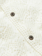 Portuguese Flannel - Grandma Knit Camp-Collar Crocheted Cotton-Blend Shirt - Neutrals