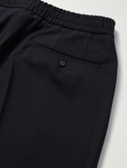 Officine Générale - Drew Tapered Pleated Virgin Wool-Crepe Trousers - Blue