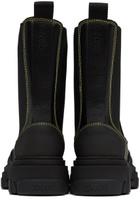 GANNI Black Leather Chelsea Boots
