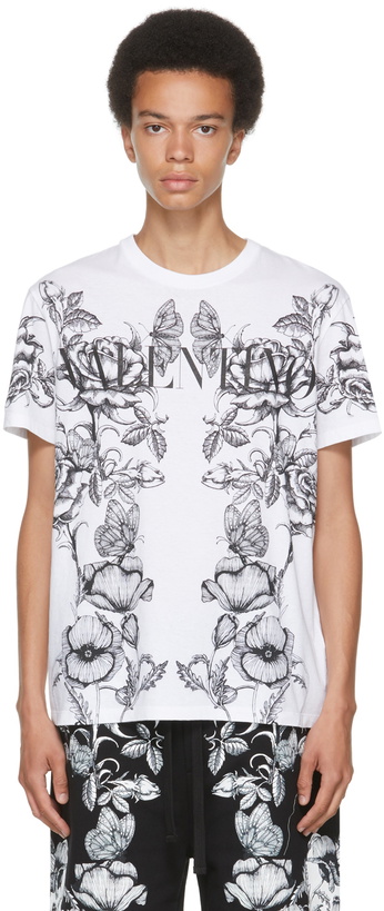 Photo: Valentino White Dark Blooming Logo T-Shirt