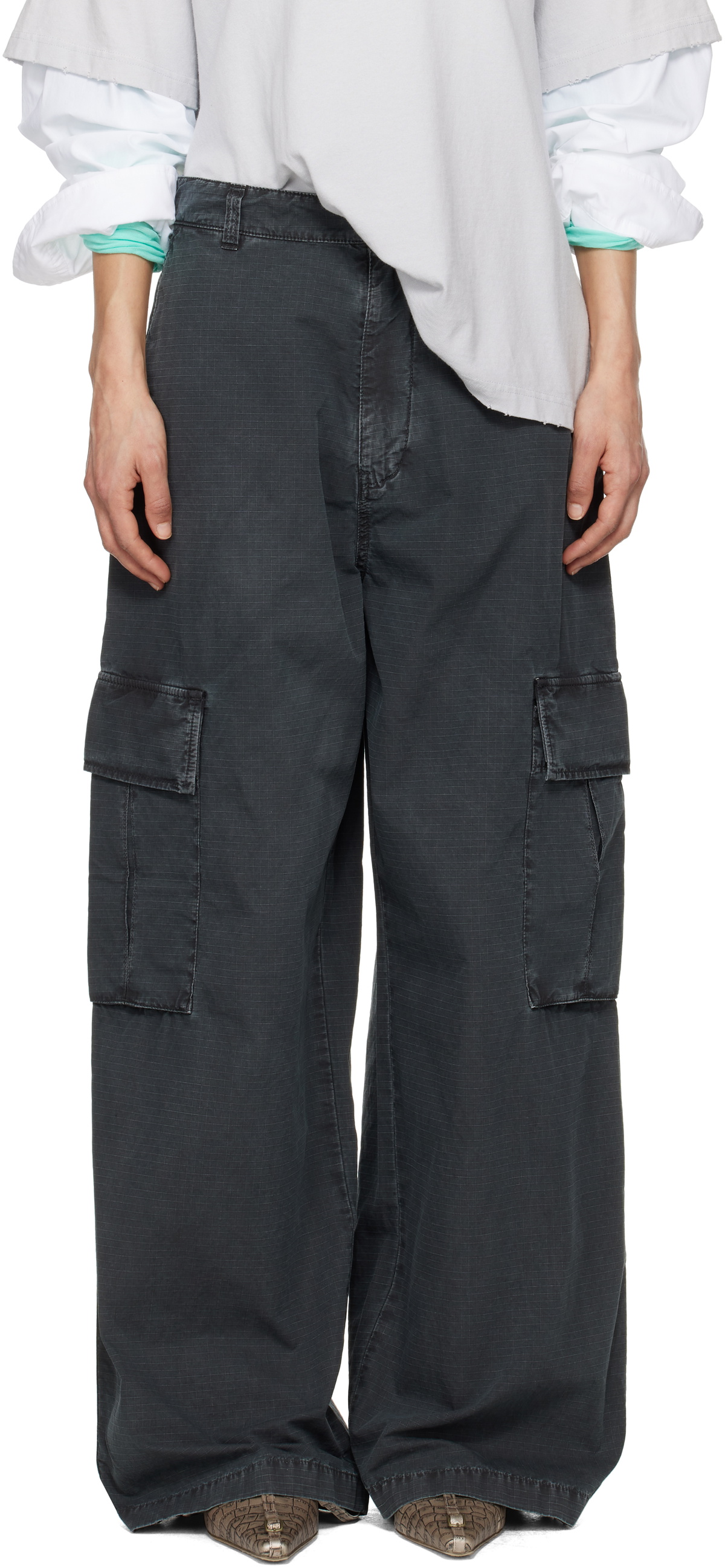Acne Studios Black Ripstop Cargo Trousers