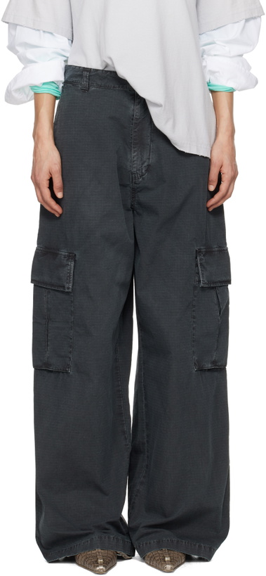 Photo: Acne Studios Black Ripstop Cargo Trousers