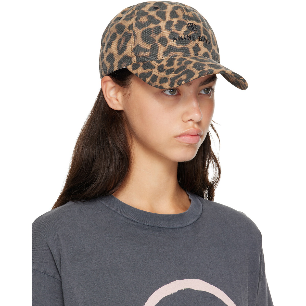 ANINE BING Black & Tan Jeremy Baseball Cap
