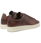 TOM FORD - Burnished-Leather Sneakers - Men - Brown