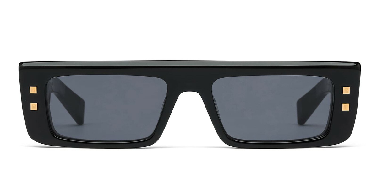 Balmain B-army Iii - Black / 18k Gold Sunglasses