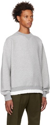 sacai Gray Drawstring Sweatshirt