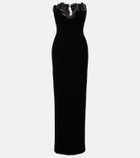 Rachel Gilbert Mirage floral-appliqué bustier gown