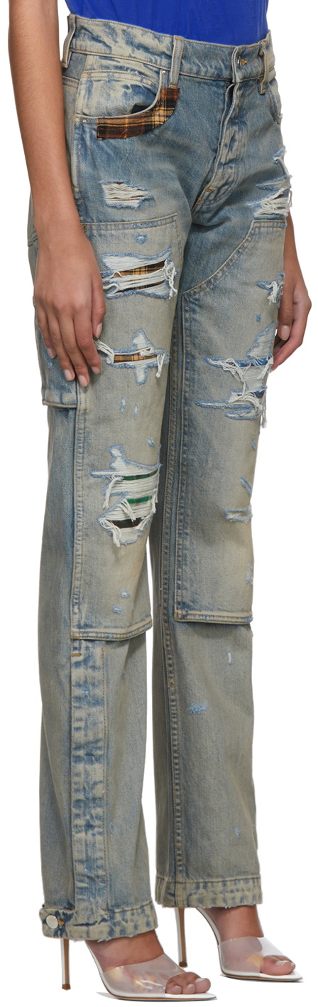 Carpenter Distressed Jeans in Blue - Amiri