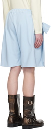ANDREJ GRONAU Blue Bow Sports Cargo Shorts