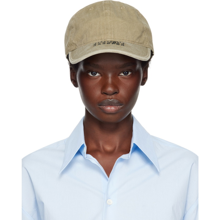 Photo: MM6 Maison Margiela Khaki Embroidered Logo Cap
