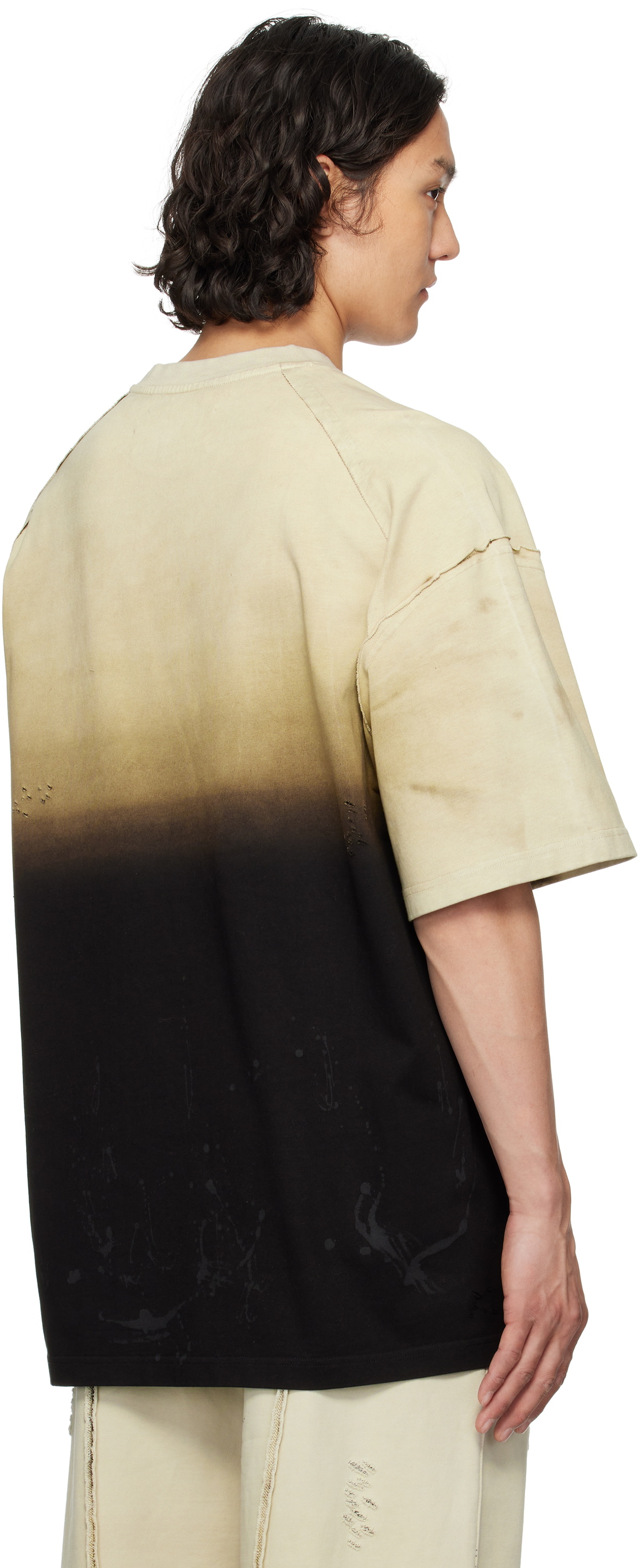 Feng Chen Wang Beige & Black Gradient T-shirt