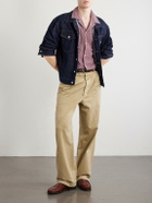 Corridor - Camp Collar Paisley-Embroidered Cotton Shirt - Purple