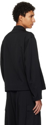 Y's For Men Black Wool Gabardine Jacket
