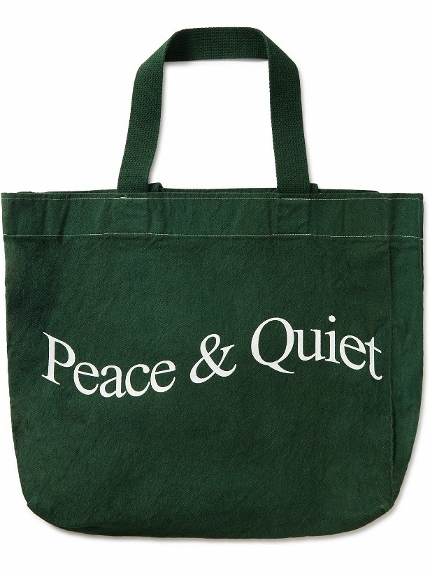 Photo: Museum Of Peace & Quiet - Wordmark Logo-Print Cotton-Canvas Tote Bag