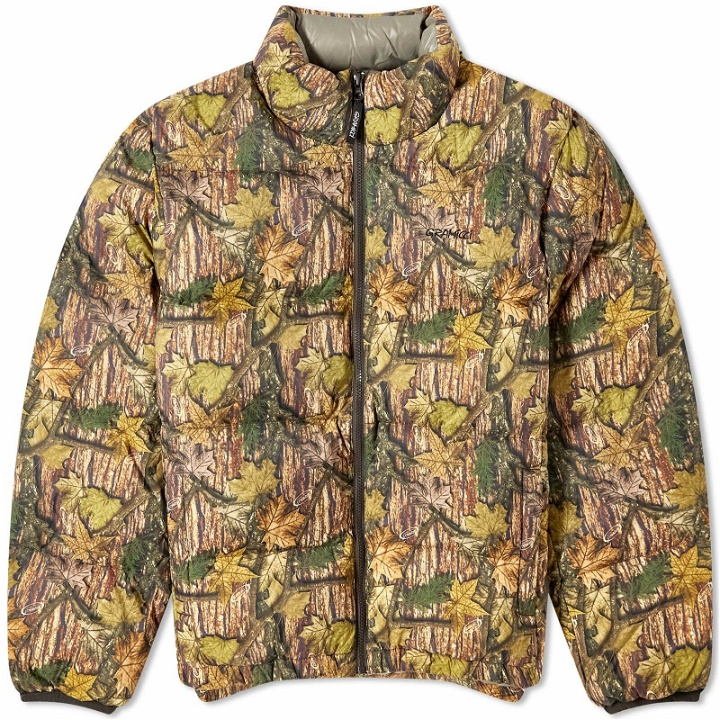 Photo: Gramicci Men's Down Puffer Jacket in Leaf Camo