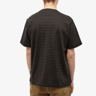 Oliver Spencer Men's Striped Box T-Shirt in Black/Brown
