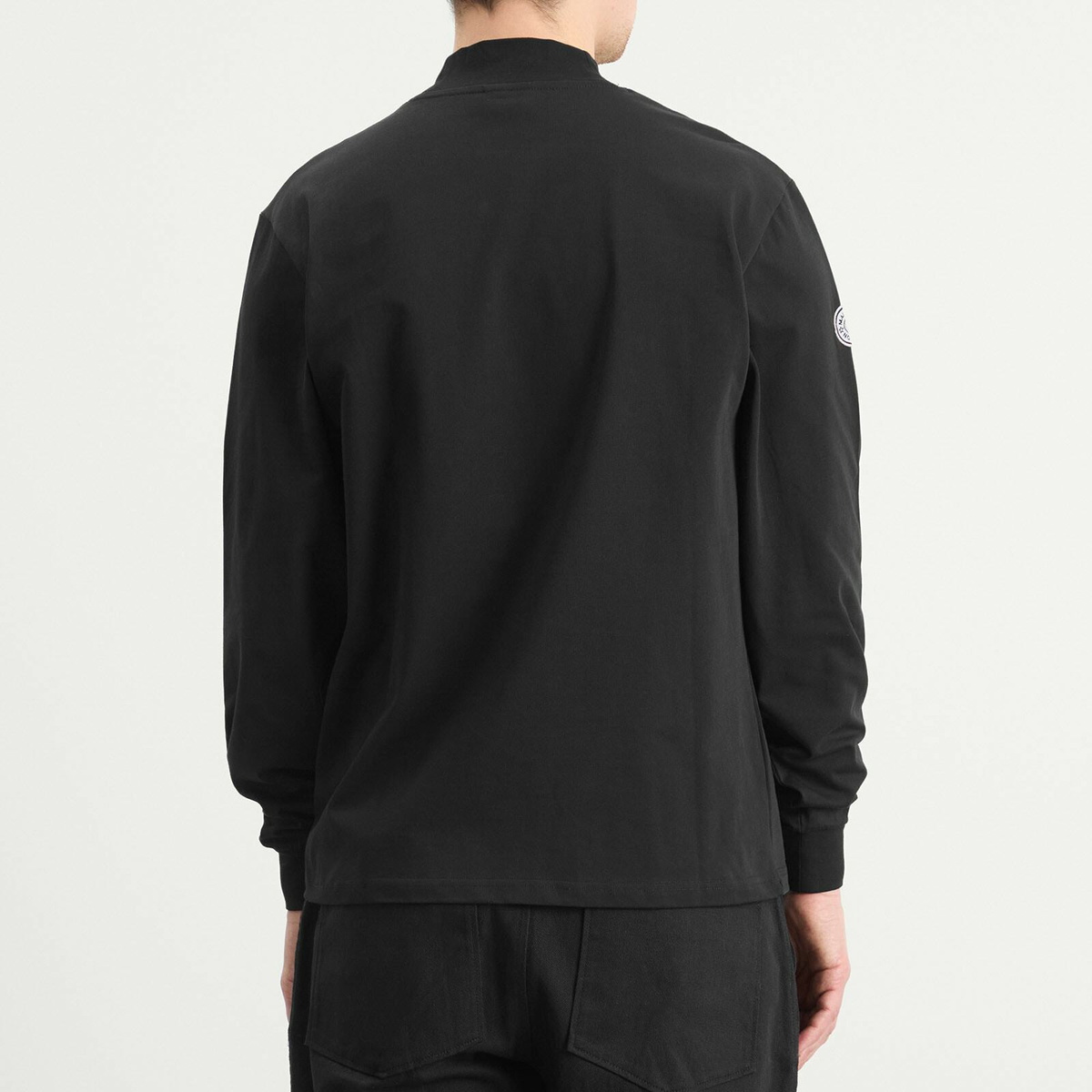 Malbon Men's Upland Mock Neck Long Sleeve T-shirt in Black