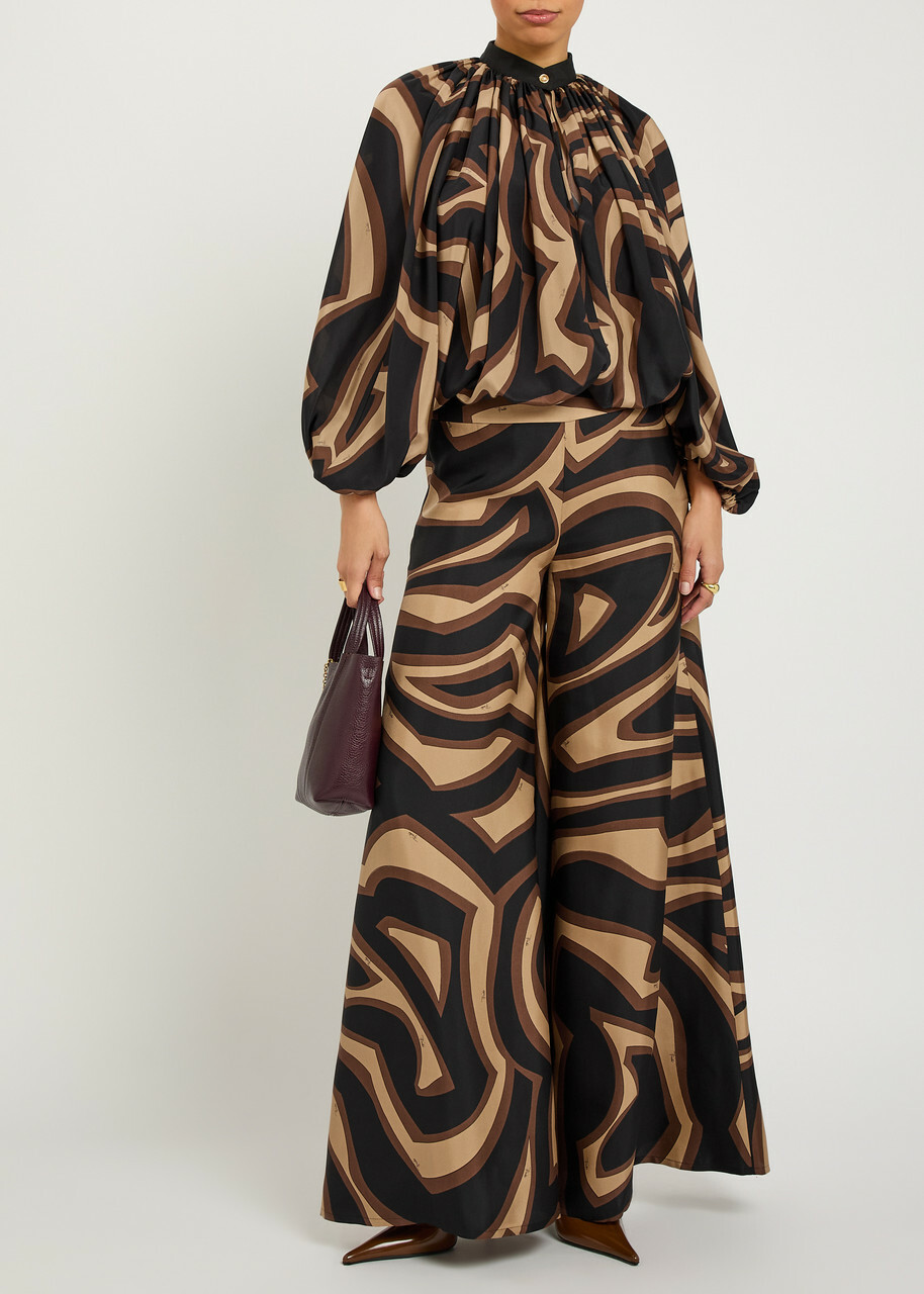 Pucci Printed Silk Blouse Black