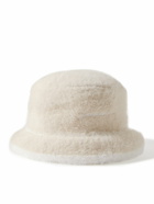 Jacquemus - Le Bob Neve Logo-Embroidered Brushed-Knit Bucket Hat - Neutrals