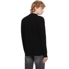 Comme des Garcons Play Black Wool Double Heart V-Neck Cardigan